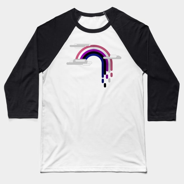 Minimalist Gender Fluid Drip Rainbow Baseball T-Shirt by LiveLoudGraphics